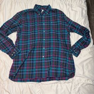 Southern Tide Men’s Long Sleeve Dress Shirt Classic Fit XL Purple Blue Plaid